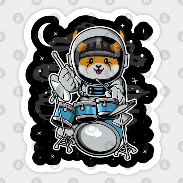 Astronaut Drummer Floki Inu Coin To The Moon Floki Army Crypto Token Cryptocurrency Blockchain Wallet Birthday Gift For Men Women Kids Sticker by Thingking About